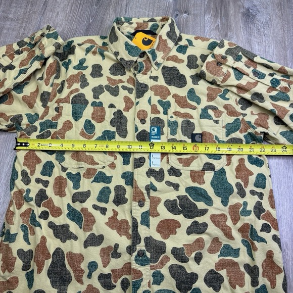 Carhartt Rugged Flex Button Up Shirt Relaxed Fit Duck Camo Mens L Large NWT - Picture 8 of 15